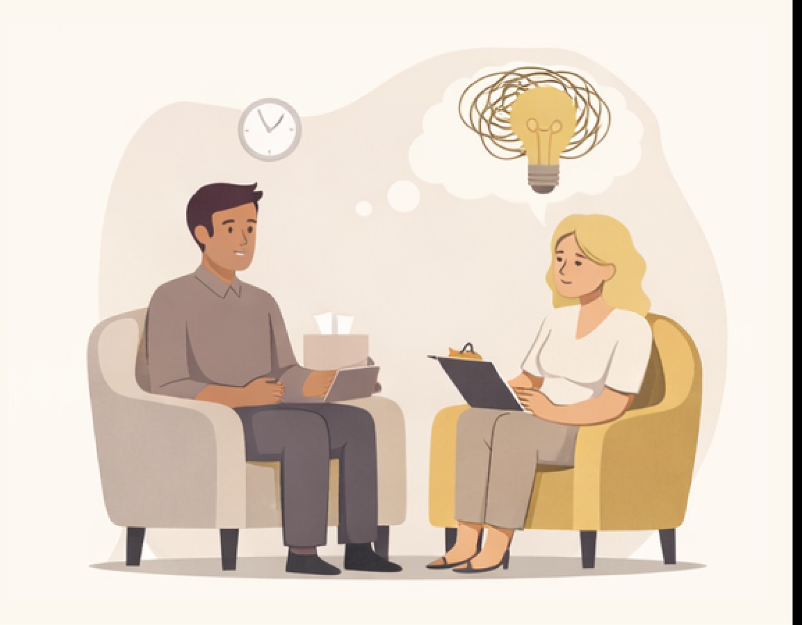 Soraya Sánchez, psicóloga, en su consultorio durante una sesión de acompañamiento