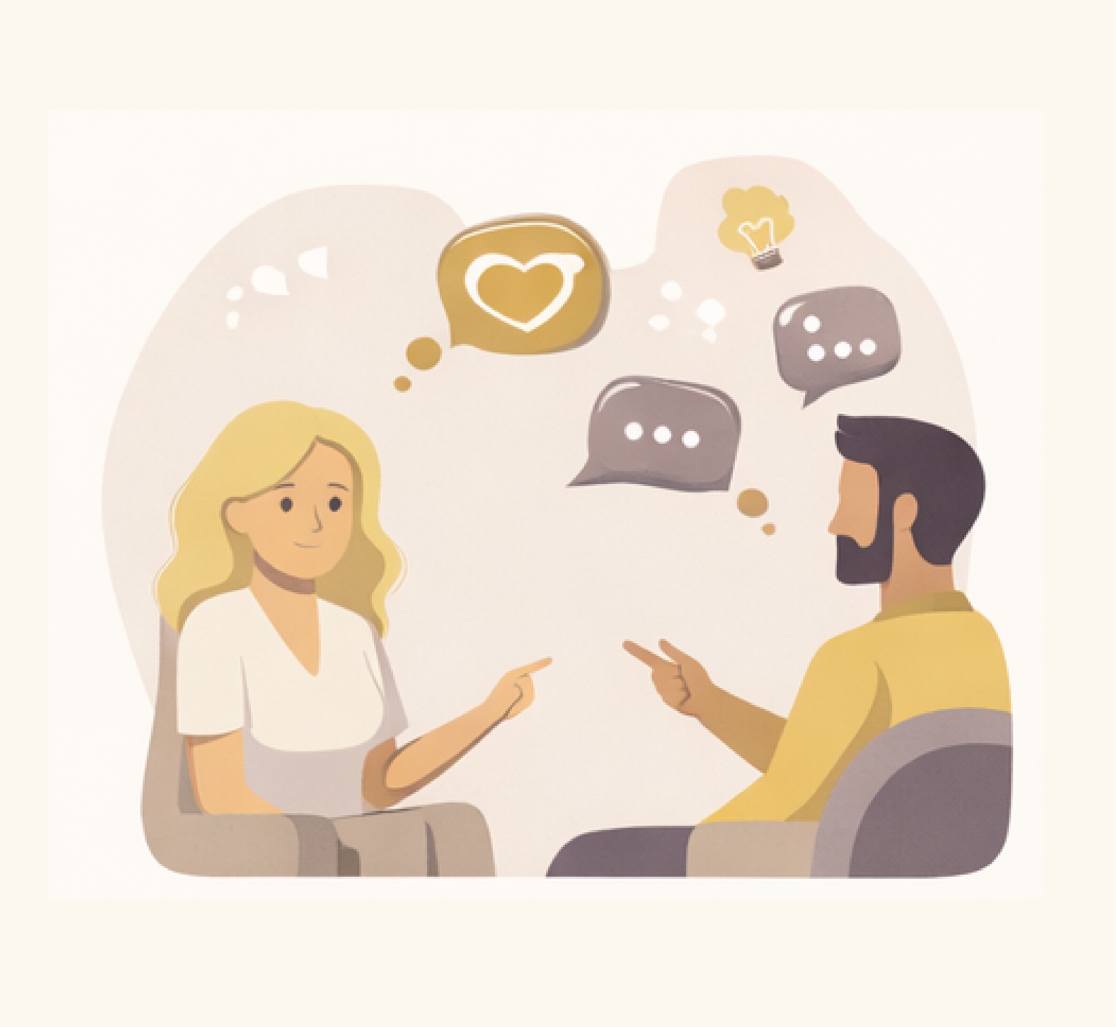 Terapeuta y persona en un proceso de acompañamiento conjunto